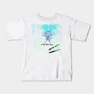 Abstract body people hand drawing line icon Kids T-Shirt